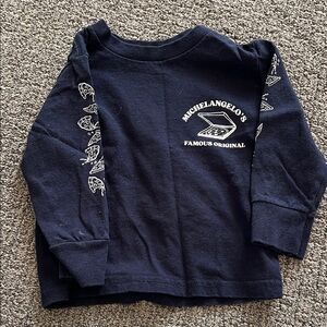 Nickelodeon Navy Long Sleeve Tee with Pizza Slice Design